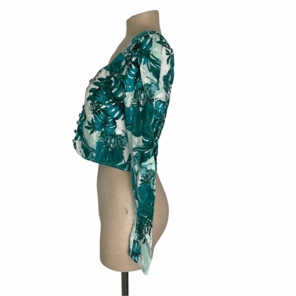 Guess Telana 100% Linen Jungle Print Top Small NWT - Picture 3 of 9